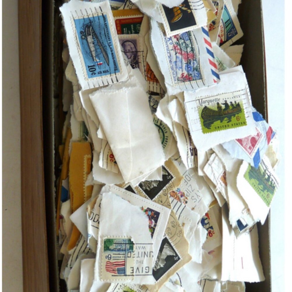 Lot canceled postage stamps US world commerative collectible crafts home schooli - Picture 2 of 2